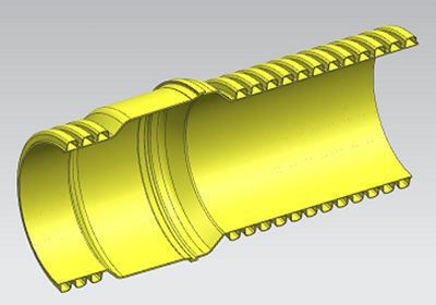Diseño de perfil de tubo corrugado